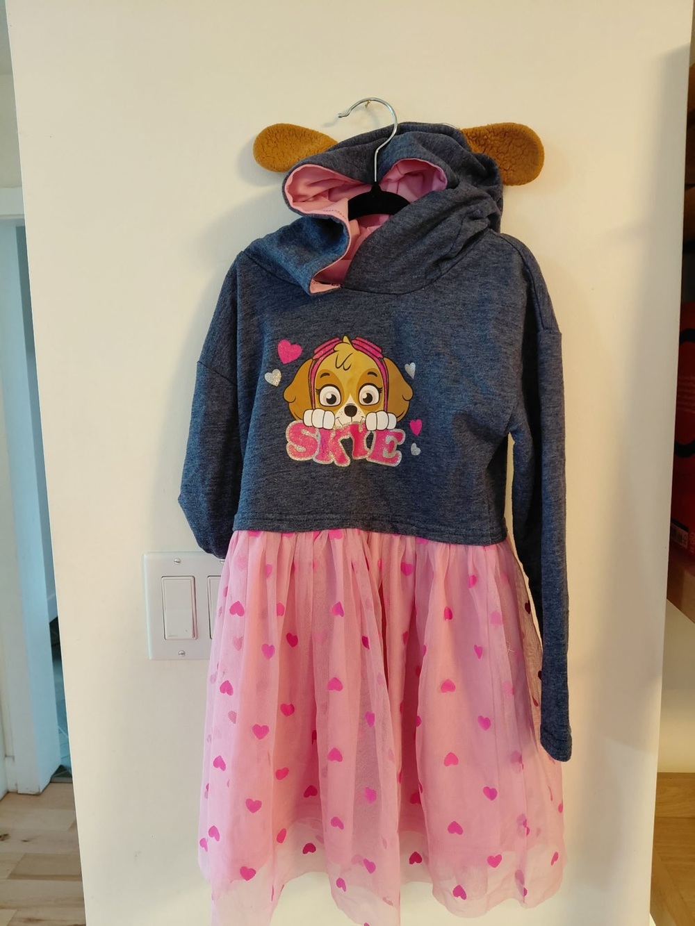 Paw Patrol Skye Hooded Tulle Dress - Pink and Navy Kids Small